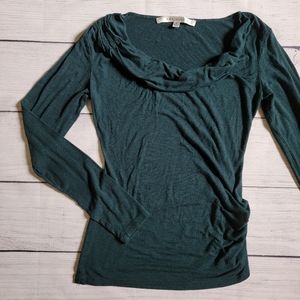 Max Studio Drape Neck Ruched Side Top Size Small